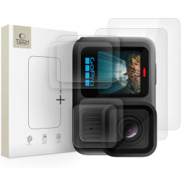 „Tech-Protect Glass Fit+“ 2 grūdintų stiklų pakuotė, skirta „GoPro Hero 13“ – skaidri