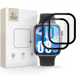 „Tech-Protect Glass Flex+“ 2 hibridinių stiklų pakuotė, skirta „Huawei Watch Fit 4“ – juoda