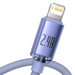 „Baseus Crystal Shine“ serijos kabelis USB laidas greitam įkrovimui ir duomenų perdavimui A tipo USB - Lightning 2.4A 1....