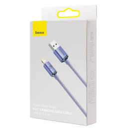 „Baseus Crystal Shine“ serijos kabelis USB laidas greitam įkrovimui ir duomenų perdavimui A tipo USB - Lightning 2.4A 1....