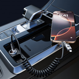 „Dudao L20 Pro 4-in-1“ USB-A / USB-C – „Lightning“ / USB-C laidas – juodas
