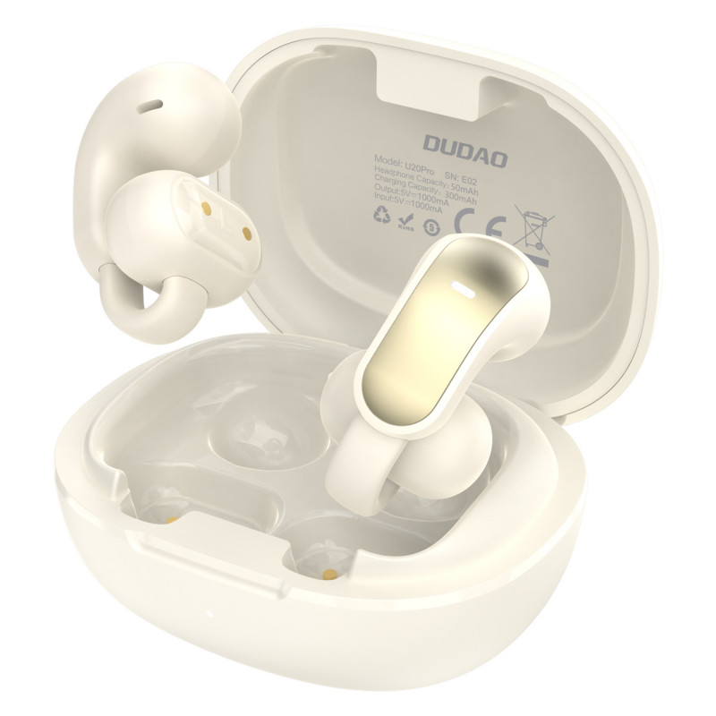 „Dudao U20 Pro TWS“ belaidės „Bluetooth“ ausinės – baltos