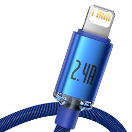 „Baseus Crystal Shine“ serijos kabelis USB laidas greitam įkrovimui ir duomenų perdavimui A tipo USB - Lightning 2,4A 2m...