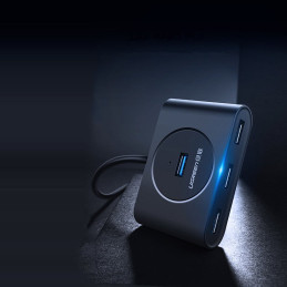 Ugreen HUB skirstytuvas 4x USB 3.2 Gen 1 (0,5 m laidas) juodas (20290)