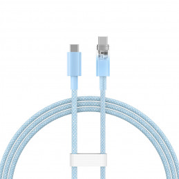 „Baseus Explorer 100W USB-C“ – USB-C laidas su išmaniuoju temperatūros jutikliu, 1 m – mėlynas
