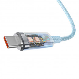 „Baseus Explorer 100W USB-C“ – USB-C laidas su išmaniuoju temperatūros jutikliu, 1 m – mėlynas