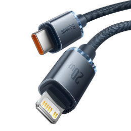 Baseus CAJY000201 Lightning – USB-C PD QC laidas 20W 480Mb/ s 1,2m – juodas