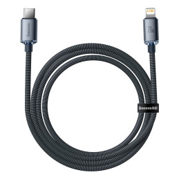 Baseus CAJY000201 Lightning – USB-C PD QC laidas 20W 480Mb/ s 1,2m – juodas