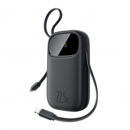 „Baseus EnerFill FC31“ 10000mAh 22,5W išorinė baterija su skaitmeniniu ekranu ir 2 integruotais laidais (USB-C + „Lightn...