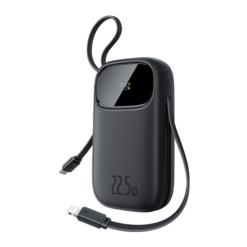 „Baseus EnerFill FC31“ 20000mAh 22,5W išorinė baterija su skaitmeniniu ekranu ir 2 integruotais laidais (USB-C + „Lightn...