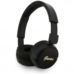 Ausinės „Guess Metal Logo Script“ už ausų – juodos