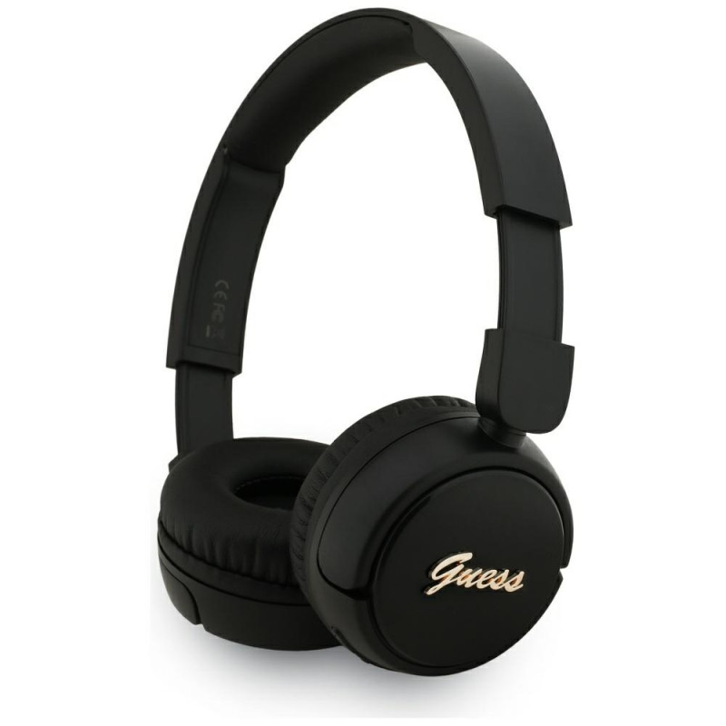 Ausinės „Guess Metal Logo Script“ už ausų – juodos