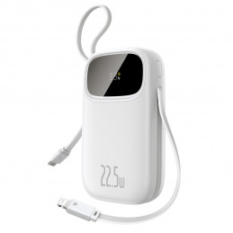 „Baseus EnerFill FC31“ 20000mAh 22,5W išorinė baterija su skaitmeniniu ekranu ir 2 integruotais laidais (USB-C + „Lightn...
