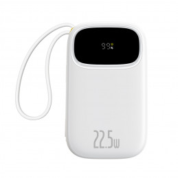 „Baseus EnerFill FC31“ 20000mAh 22,5W išorinė baterija su skaitmeniniu ekranu ir 2 integruotais laidais (USB-C + „Lightn...
