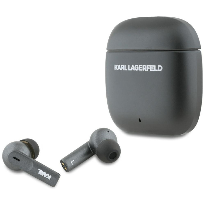 Karl Lagerfeld metalinio spausdinto logotipo ANC/ ENC ausinės – juodos