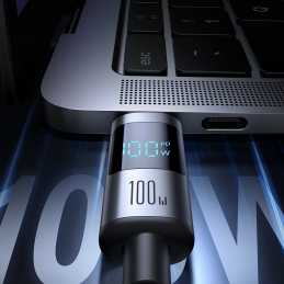 „Joyroom S-A16 Pro Prism“ serijos 100 W USB-C laidas – USB-C su skaitmeniniu ekranu 1,2 m – juodas