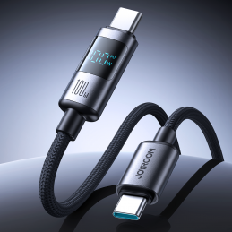 „Joyroom S-A16 Pro Prism“ serijos 100 W USB-C laidas – USB-C su skaitmeniniu ekranu 1,2 m – juodas