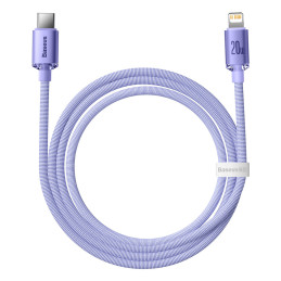 Baseus CAJY000205 Lightning – USB-C PD laidas 20W 480Mb/ s 1,2m – violetinė
