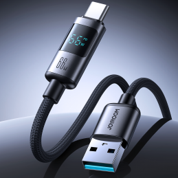 „Joyroom S-A16 Pro Prism“ serijos 66 W USB-A - USB-C laidas su ekranu, 1,2 m - juodas