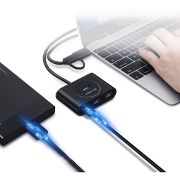 Ugreen HUB skirstytuvas 4x USB 3.2 Gen 1 (0,5 m laidas) juodas (20290)