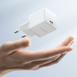 „Baseus Palm“ 20 W USB-C sieninis įkroviklis – baltas