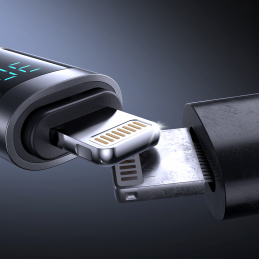 „Joyroom S-A16 Pro Prism“ serijos 30 W USB-C – „Lightning“ laidas su ekranu, 1,2 m – juodas