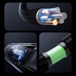 „Joyroom S-A16 Pro Prism“ serijos 3A USB-A – „Lightning“ laidas su ekranu, 1,2 m – juodas