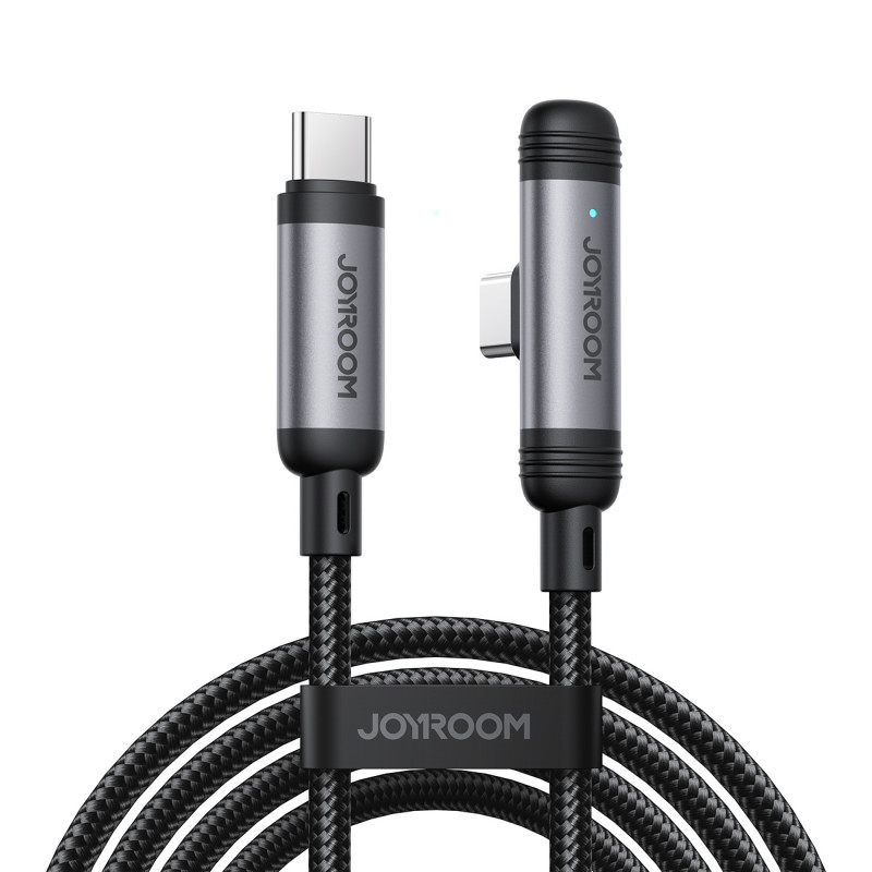 „Joyroom S-A56 EnjoyX“ serijos 90° USB-C – USB-C laidas 60W 1,2 m – juodas