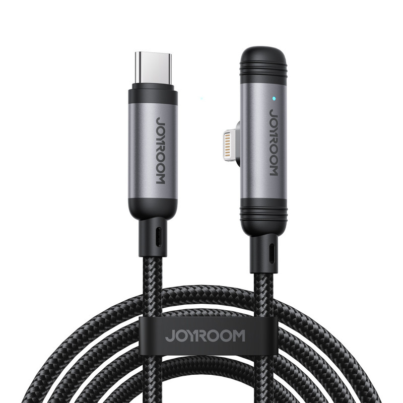 „Joyroom S-A56 EnjoyX“ serijos 90° USB-C – „Lightning“ laidas 30W 1,2 m – juodas