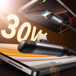 „Joyroom S-A56 EnjoyX“ serijos 90° USB-C – „Lightning“ laidas 30W 1,2 m – juodas