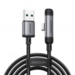 „Joyroom S-A56 EnjoyX“ serijos 90° USB-A - USB-C 3A laidas 1,2 m - juodas