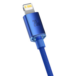 Baseus CAJY000303 Lightning – USB-C PD laidas 20W 480Mb/ s 2m – mėlynas