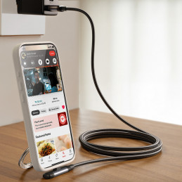 „Joyroom S-A56 EnjoyX“ serijos 90° USB-A - USB-C 3A laidas 1,2 m - juodas