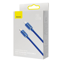 Baseus CAJY000303 Lightning – USB-C PD laidas 20W 480Mb/ s 2m – mėlynas