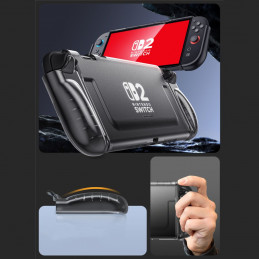 „Supcase Crystal“ dėklas, skirtas „Nintendo Switch 2“ – permatomas juodas