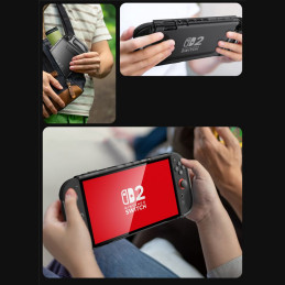 „Supcase Crystal“ dėklas, skirtas „Nintendo Switch 2“ – permatomas juodas
