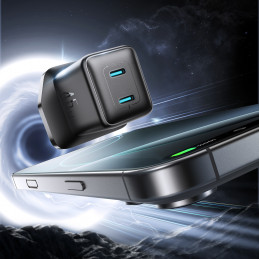 „Joyroom JR-TCG17“ 45 W 2 x USB-C sieninis įkroviklis (JK kištukas) - juodas