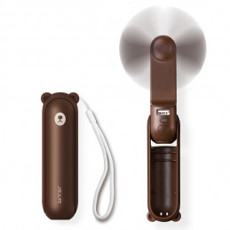 „Jisulife“ nešiojamasis ventiliatorius „Life8“ su USB įkrovos funkcija, 2000 mAh, ir žibintuvėliu – rudas
