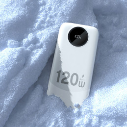 „Dudao K13“ 10000 mAh išorinė baterija su integruotu laidu – balta