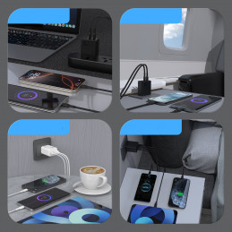 „Dudao A29C“ 65 W „GaN“ sieninis įkroviklis + USB-C laidas – juodas