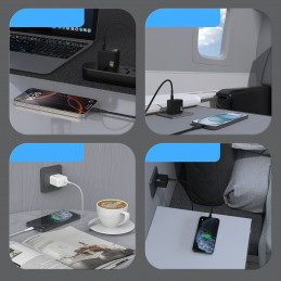 „Dudao A28C“ 45 W „GaN“ sieninis įkroviklis + USB-C laidas – baltas