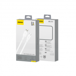 Dudao L2sT USB-A - USB-C 6A kabelis 1.2m - baltas