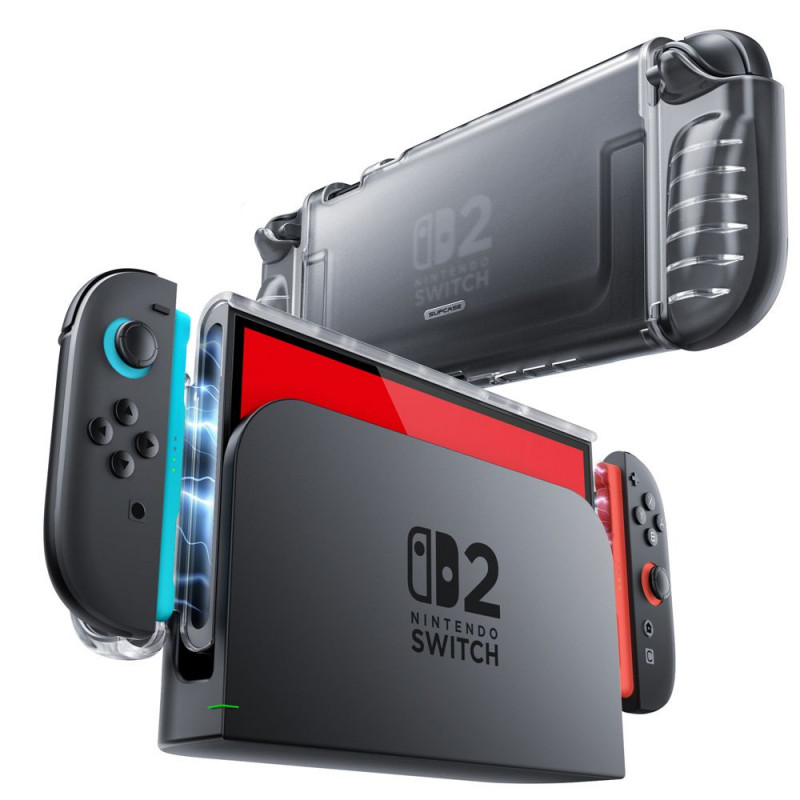„Supcase Crystal“ dėklas, skirtas „Nintendo Switch 2“ – skaidrus