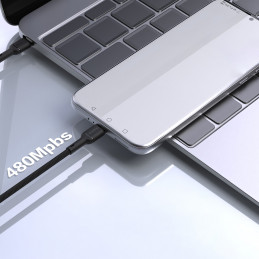 „Dudao L9C“ 65 W USB-C – USB-C 1 m laidas – juodas