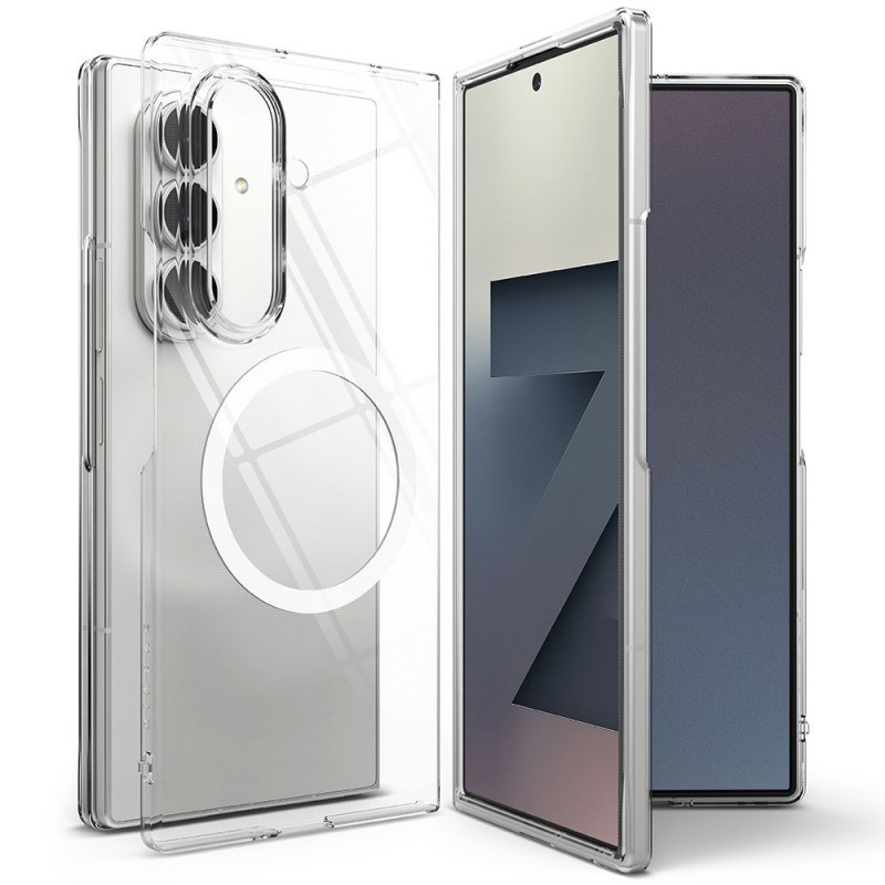 „Ringke Slim“ magnetinis „MagSafe“ dėklas, skirtas „Samsung Galaxy Z Fold 7“ – skaidrus