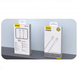 „Dudao L9C“ 65 W USB-C – USB-C 2 m laidas – baltas