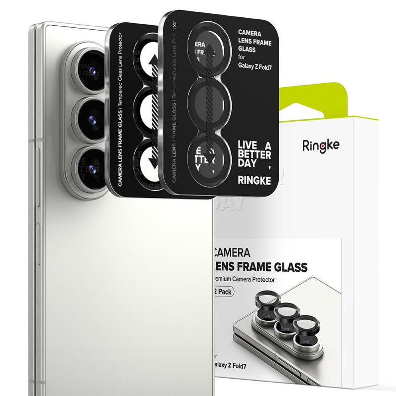 „Ringke“ fotoaparato rėmelio apsauginių dėklų, 2 vnt., pakuotė, skirta „Samsung Galaxy Z Fold 7“ – juoda