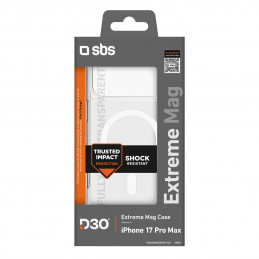 SBS Extreme Mag dėklas su D3O technologija, skirtas iPhone 17 Pro Max – permatomas