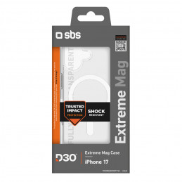 SBS Extreme Mag dėklas su D3O technologija, skirtas iPhone 17 – permatomas