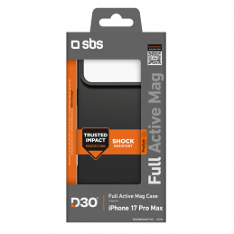 SBS visiškai aktyvus „Mag“ dėklas su D3O technologija, skirtas „iPhone 17 Pro Max“ – juodas